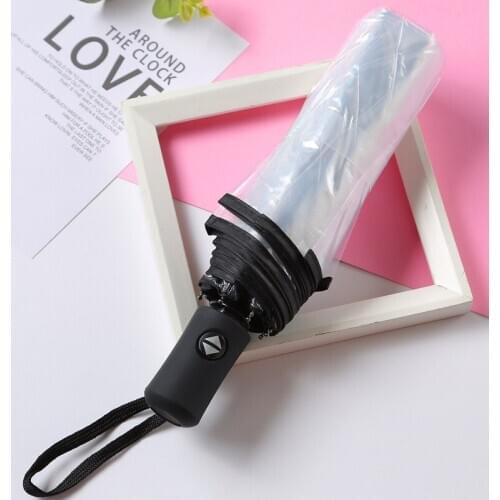 Creative transparent umbrella custom logo tri-fold male and female cute cartoon advertising umbrella free shipping