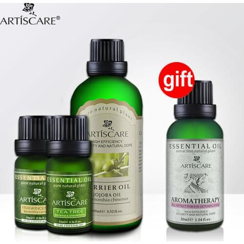 Buy 3 Get 1 Gift Moisturize & Remove Acnes SET Tea Tree essentail oil + Jojoba oil + Frankincense Essential Oil Fade Acne Marks
