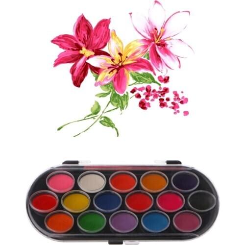 16Pcs Watercolor Palette Brush Set Painting Tray Craft Drawing Art Mini Kid Gift