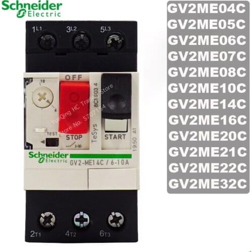 Schneider Electric GV2ME14C 07C 08C GV2-ME 10C 16C 20C 21C 22 Motor Thermal Magnetic Circuit Breaker Button 3P Protection Switch