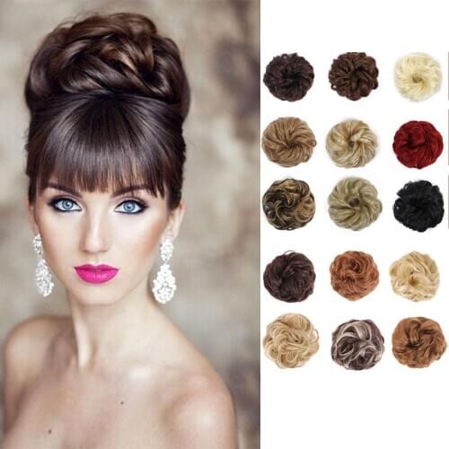 MUMUPI Hair Extensions Wavy Curly Messy Hair Bun Extensions Donut Hair Chignons Hair Piece Wig Hairpiece headwear