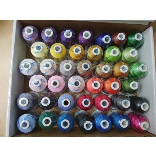 New 40 Brother Colors Computerized Machine Embroidery Thread 1000m *40 with tearaway embroidery backing 20" x 8 meters