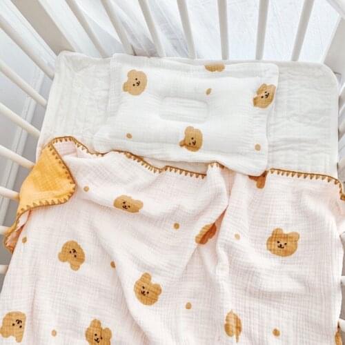 6Layer Newborn Baby whale Swaddling Blankets Muslin Baby Swaddle Wrap Soft Organic Kids Toddler Stroller Bedding Blankets Pillow