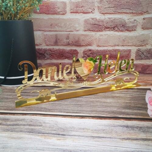 Personalized Mirror gold Name Wedding Table Sign,Custom Table Sign Wedding with name,For wedding party Decor Supplies for Party