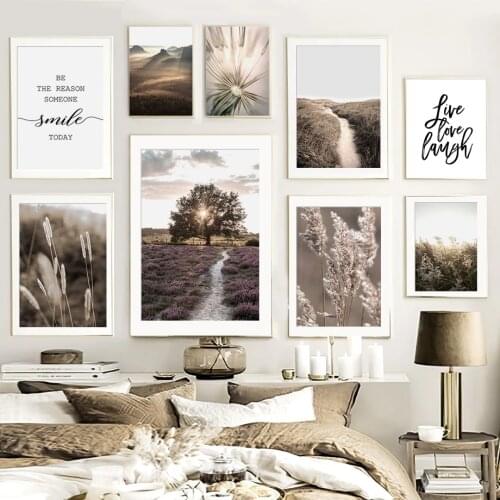 Nature Scenery Wall Art Home Decor Canvas Painting Nordic Modern Poster Print Grass Landscape Wall Art Picture Dormitory Decor