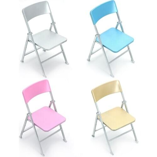 1/6 Scale Plastic Four Colors Optional Folding Chair Action Figures Dolls Soldiers Model Toy Pearlescent Folding Chair