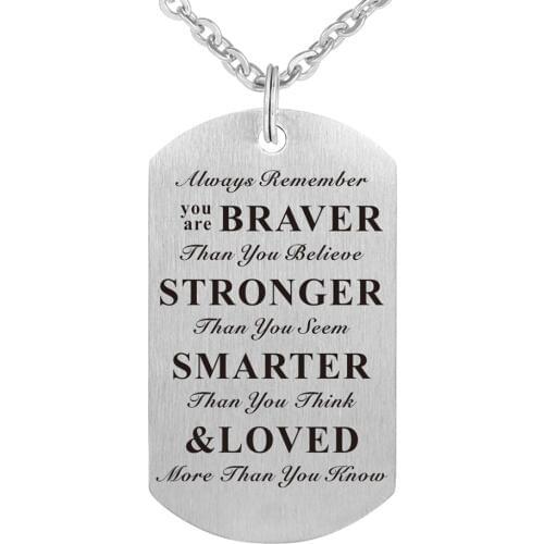 Stainless Steel Gift Necklace Jewelry Pendant for Son Daughter Brother Sister