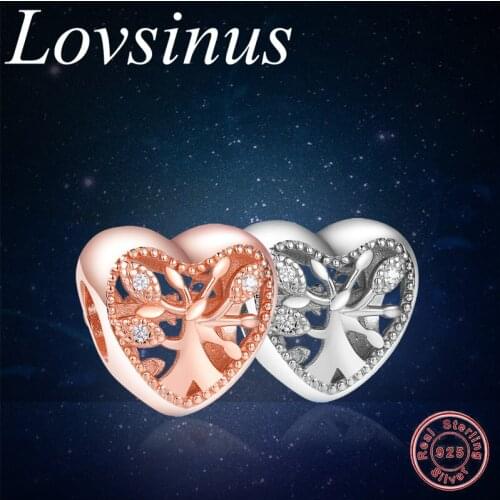 Fit Original European Charms Bracelet Jewelry 925 Sterling Silver Openwork Family Tree Heart Charm Mothers' Day Jewelry Making