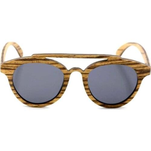 Polarized Sunglasses Zebrano Wood Lenses Smoke LE01601