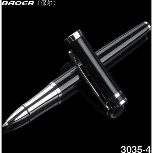 Baoer luxury Roller Ball Pen Stainless steel metal Ballpoint pen Stationery Office school supplies canetas ink pen