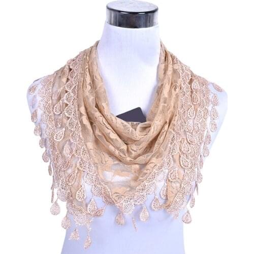Luxury Brand design Summer Lady Lace Scarf Flexible Women Triangle Bandage Floral scarves Shawl Marriage gift scarf L5A15822