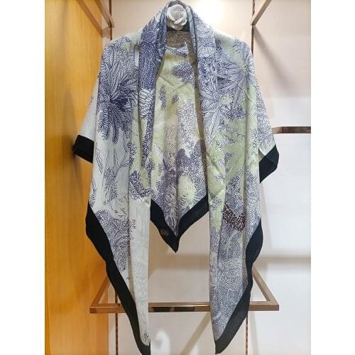 Rainforest Print Silk Cashemre Blanket Scarf Wraps Shawl 135*135cm