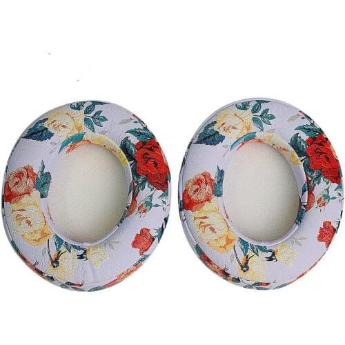 Replacement Earpad Ear Pads Cushions for Studio 2.0 / Studio 2 Wired Wireless Over-Ear Headphones(White Flower)