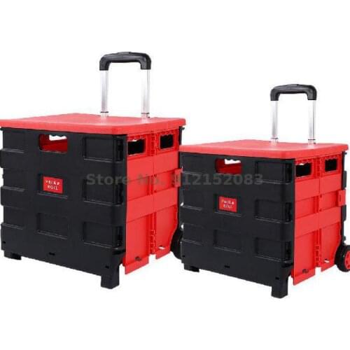 Shopping Cart Portable Folding Trolley With Lid Can Sit In Supermarket Grocery Shopping Cart Small Trolley Trolley Shopping Cart