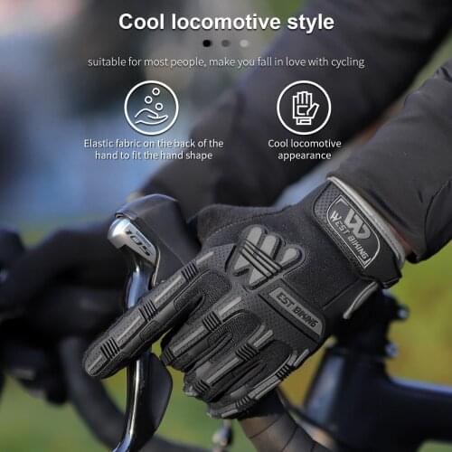 WEST BIKING Full Finger Bike Gloves Shockproof Sport Military Tactical Gloves Motorcycle MTB Bicycle Touch Screen Cycling Gloves