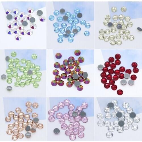 All size ss3-ss30 Sparkle Hotfix Rhinestone FlatBack Iron On Strass 5A Czech Crystal Stones Jewelry For Fabric Wedding Dress