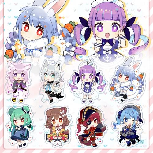 Vtuber Youtuber Hololive Cute Uruha Rushia Usada Pekora Houshou Marine Korone Acrylic Figure Keychain Bags Pendant Anime Badge