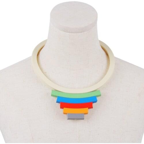 YD&YDBZ New Rainbow Rubber Charms Necklaces Women Handmade Elasticity Jewelry Choker Fashion Sweater Chains Accessories Gift