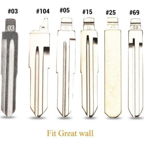 Kutery Replacement #03 #15 #25 #69 #104 Flip Remote Key Blank Car Key Blade For Great Wall Haval Hover H1 H2 H3 H5 H8 H9