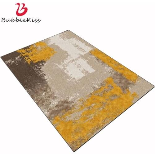 Bubble Kiss Yellow Carpets For Living Room Nordic Brown Oil Painting Floor Mat Modern Home Decor Study Rugs Bedroom Area Rugs