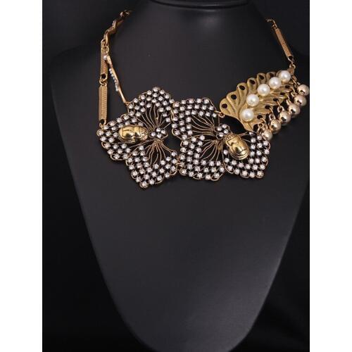 2 Colors New 2020 Design Fashion Maxi Jewelry Pearl Retro Necklace Collar Necklace & Pendant Luxury Choker Statement Necklace