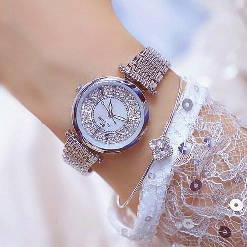 Famous Fashion Luxury Silver Watch Women Watches Rhinestone Womens Watches Ladies Watch Stainless Steel Clock Reloj Mujer 2021