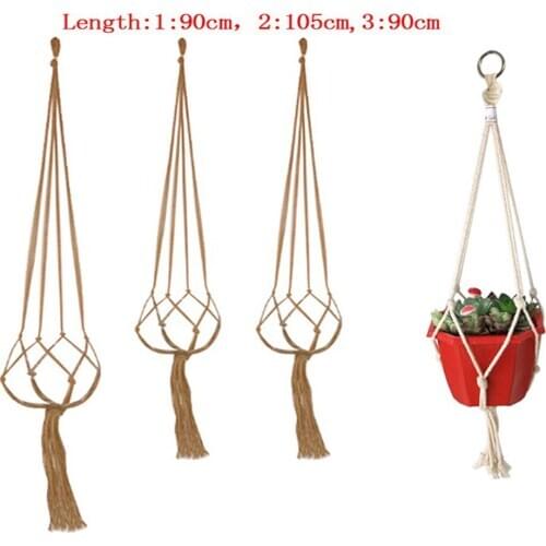 1pc Macrame Plants Hanger Hook Flower Pot Holder Legs String Hanging Rope Wall Art Home Garden Balcony Decoration