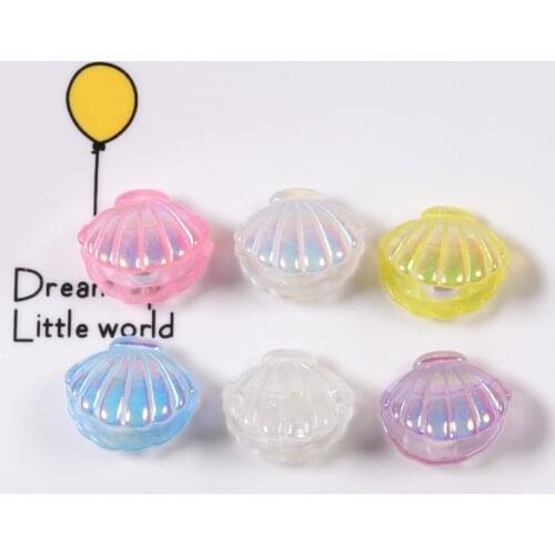 10Pcs Kawaii Cute Color Plated Pearl Shells Flat Back Resin Cabochons Scrapbooking DIY Jewelry Craft Decoration Accessory