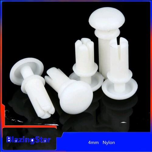 100PCS R4 White Nylon rivets plastic rivet PC board rivet 4mm