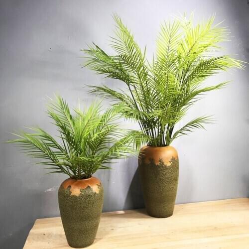 125cm 13 Fork Large Tropical Plants Artificial plastic palm Tree Fake Monstera Bouquet For Indoor Potted Hotel Wedding Decoratio