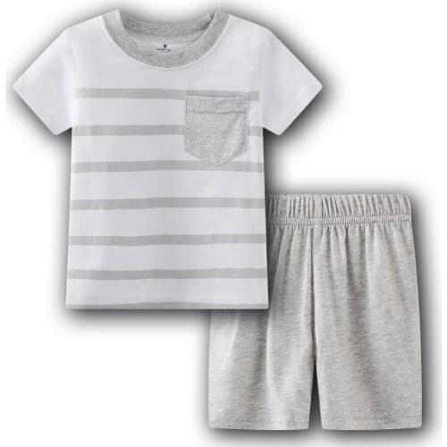 2021 Children Sleepwear Baby Nightwear Pyjamas Kids Homewear Short Sleeve Cotton Girls Pajamas Sets Kids Clothes Boys 2 to7Years