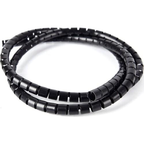 3 Color 1m 10mm Cable Spiral Wrap Tidy Cord Wire Banding Loom Storage Organizer PC TV Tool