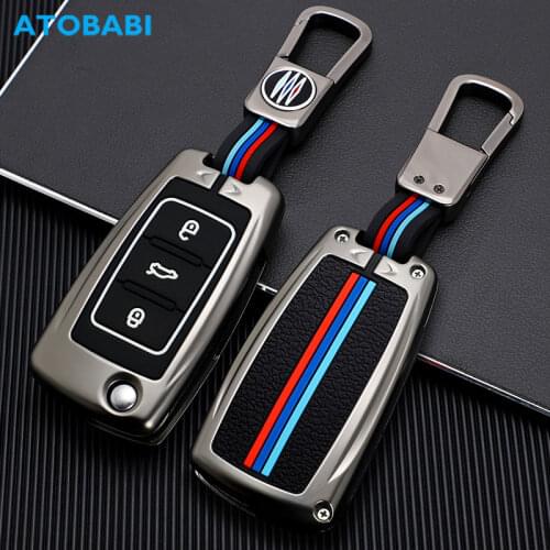 Zinc Alloy Car Key Cases Folding Remote Control Cover For VW Volkswagen Passat GTI Jetta Beetle Polo Golf Tiguan Bora Skoda SEAT