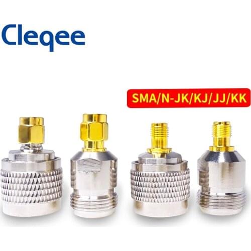 Cleqee 4PCS SMA to N Adapter N Male To SMA Male Plug Female Jack RF Connector Test Converter Fast Shipping