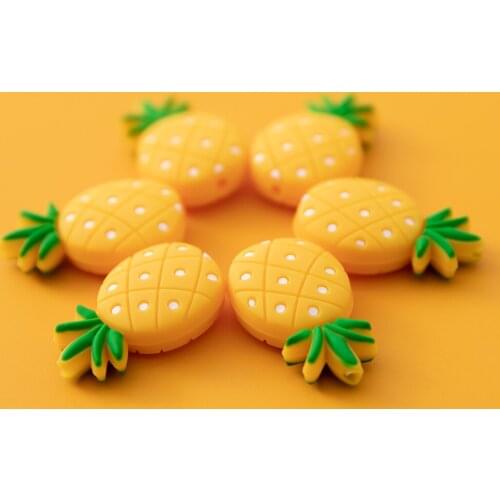 Baby Silicone Pineapple Neckace Beads Silicone Teether Baby Toys Baby Teether Food Grade Silicone Beads DIY baby necklace