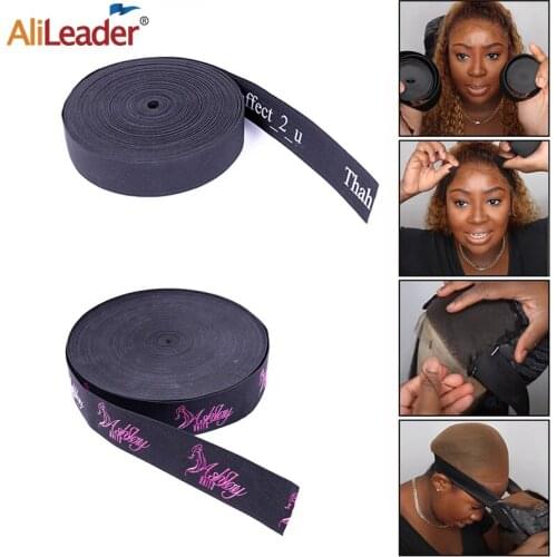 Alileader Custom Wig Elastic Band For Lace Front Wig Black Spandex Adjustable Length Elastic Bands For Making Wig Cap Hairnets