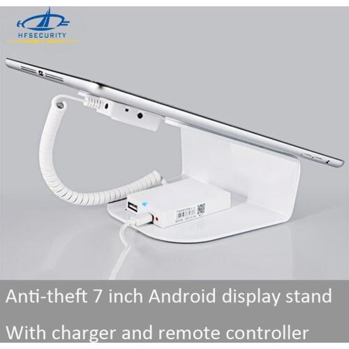 [HFSECURITY] 7 Inch Android Display Stand Lock Display Alarm Stand with Charger Remote Controller