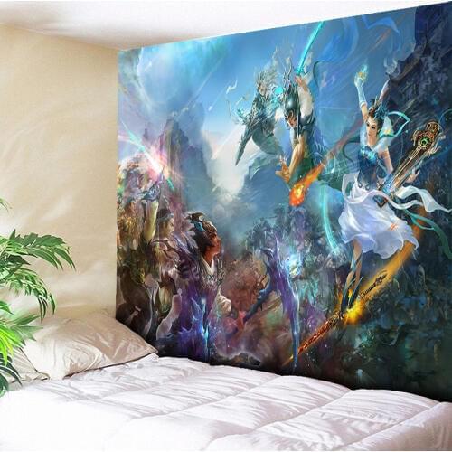 Game Weapons Fantasy Art Wall Tapestry Bohemian Decorative Hippie Wall Handing Tapestries Armor Psychedelic Anime Home Decor New
