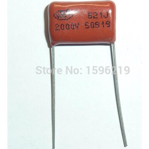 20pcs CBB capacitor 621 2000V 621J 2KV 620pF 0.62nF P15 CBB81 Metallized Polypropylene Film Capacitor