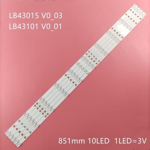 LB43101 V0_01 LED Backlight Strip 10Lamps for TPT430H3 43PFS5531 43PFS5532 43PUT4900 43PUK4900 43PUH4900 43UH6101 43PFT4131