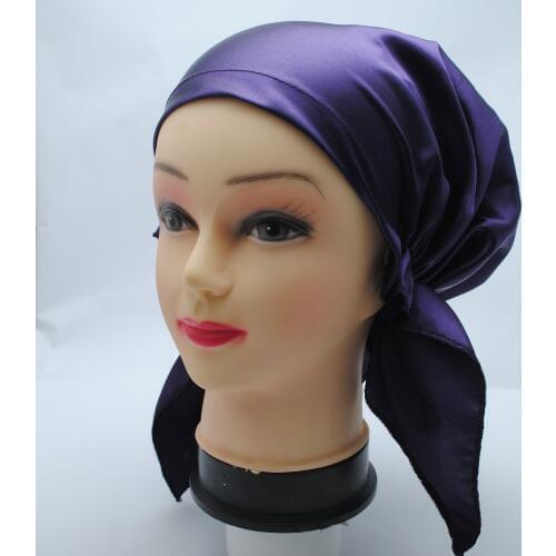 Fashion Silky Feeling 100% Polyester Satin Cap Night Sleep Cap Night Cap Keep Hair Design For Women