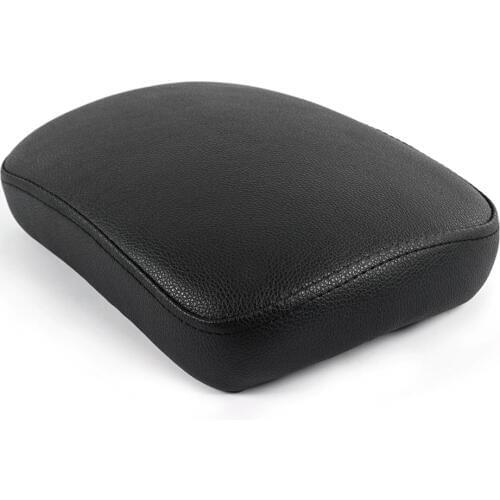Motorcycle 6 Suction Cup Black Rectangular Pillion Passenger Pad Seat For Harley Custom Chopper Cruiser