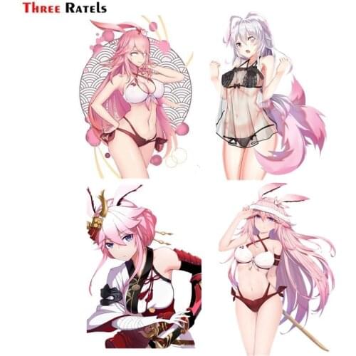 Three Ratels FC924 Yae Sakura Honkai Impact 3 Anime Girl Car Windshield Sticker Road Bike Decal