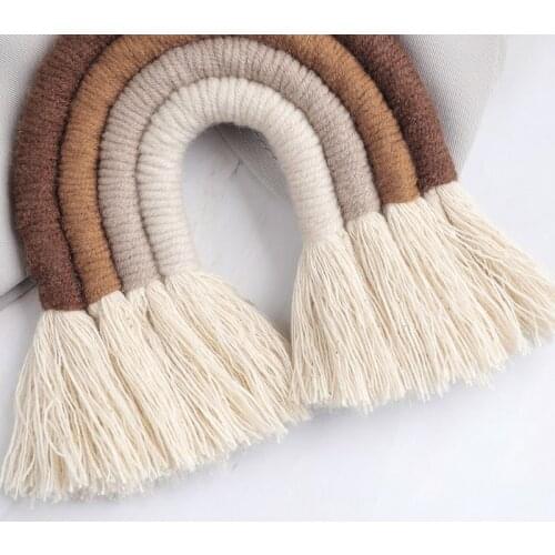 Weaving Rainbow Keychains for Women Tassel Macrame Keyrings Key Holder Jewelry A0KD