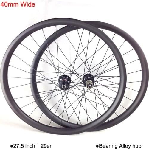 FIC 29er MTB wheel 40mm width carbon UD matte 28h 32h with bearings alloy hub 650B hookless wheels 27.5 inch XC wheelset