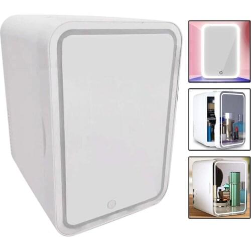 Mini Fridge Portable for Skincare Bedroom Freezer Van Home Camping Wine Led Lighting Cooler/Warmer Freezer Used for Beauty Skin