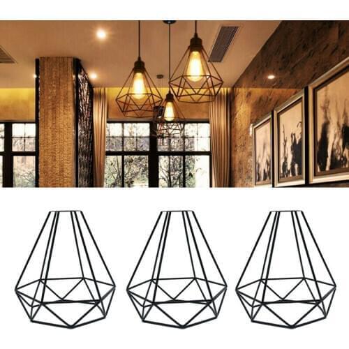 Dropship! Home Decor Geometric Retro Wireframe Ceiling Chandelier Lampshade Lighting Metal Pendant Light Lampshade Φ20 X H21cm
