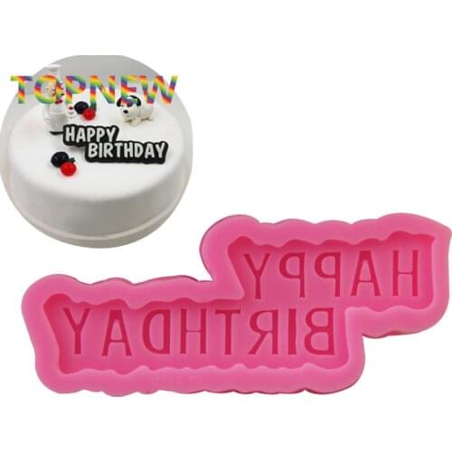 Happy Birthday Silicone Mold Cupcake Candy Chocolate Moulds Fondant Cake Decorating Tools