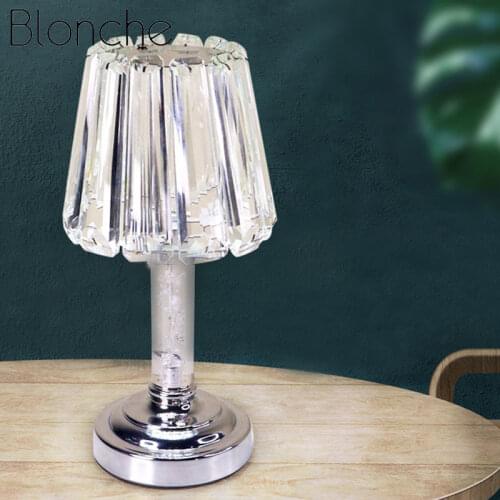 LED Crystal Table Lamp Bar Atmosphere Lamp Bedroom Bedside Dining Room Study Cafe USB Charging Table Lamp Decorative Lighting