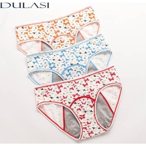 Menstrual Panties For Children Breathable Cotton Fashion Cartoon Period Pants Teenager New Top Leakproof Underwear Cute Lingerie